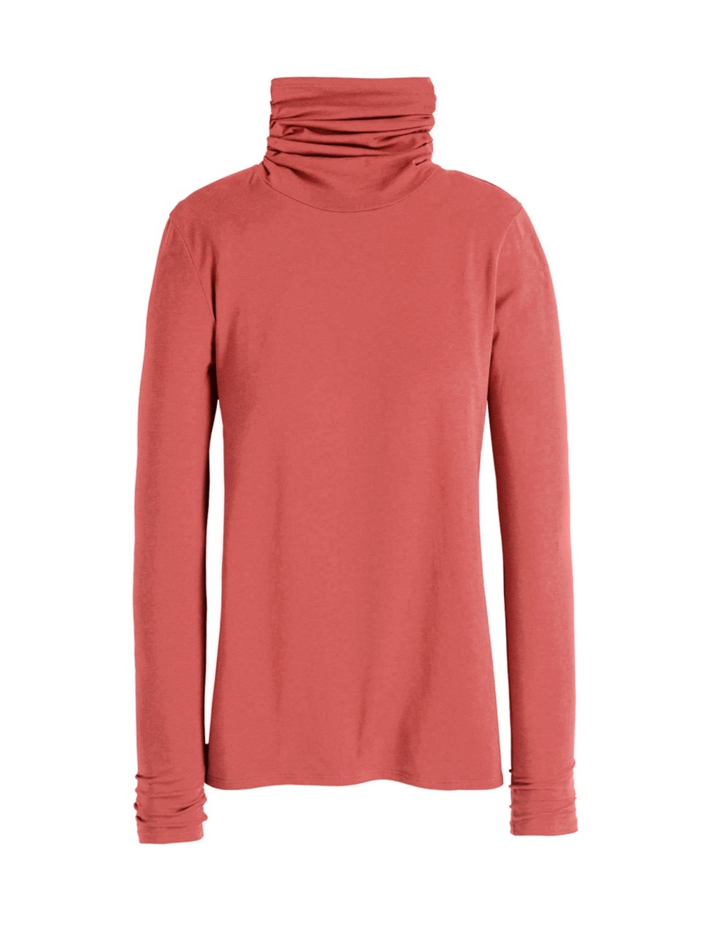 Peruvian Connection Orange Sunset Pima Cotton Extreme T-Neck Turtleneck Large